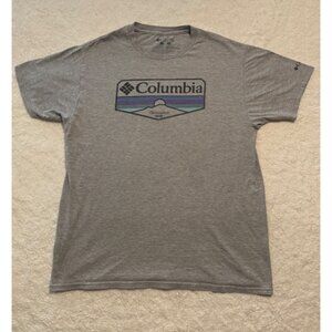 Columbia Shirt Men's Mountain Outdoor Hiking Camping Logo Tee 1938 Gray Sz: L